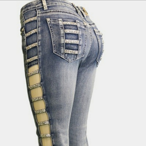 Blue jeans with rhinestones - Picture 9 of 9